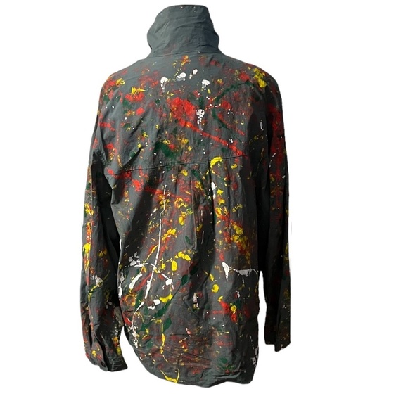 NWOT Zara Unisex Custom Splatter paint Jacket, Size XL - Picture 3 of 15